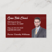 Burgundy Cross Pastor of Deacon Church Visitekaartje (Achterkant)