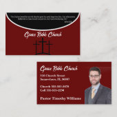 Burgundy Cross Pastor of Deacon Church Visitekaartje (Voorkant / Achterkant)