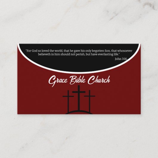 Burgundy Cross Pastor of Deacon Church Visitekaartje (Voorkant)