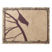Burgundy Crow - Fancy Lijst op Antiek achtergrond Notitieblok (Voorkant)