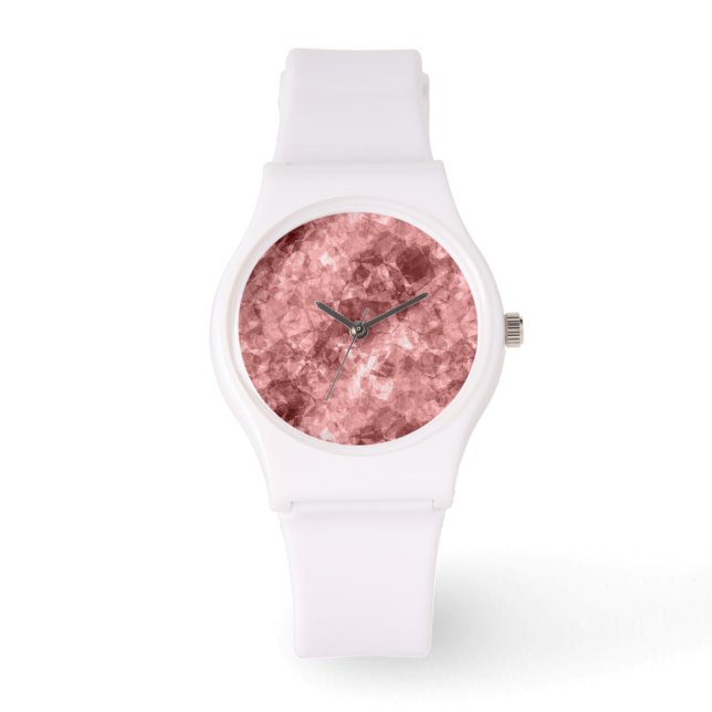 Burgundy Crumpled Texture Horloge (Voorkant)