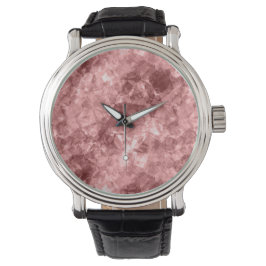 Burgundy Crumpled Texture Horloge