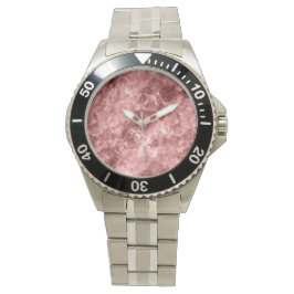 Burgundy Crumpled Texture Horloge