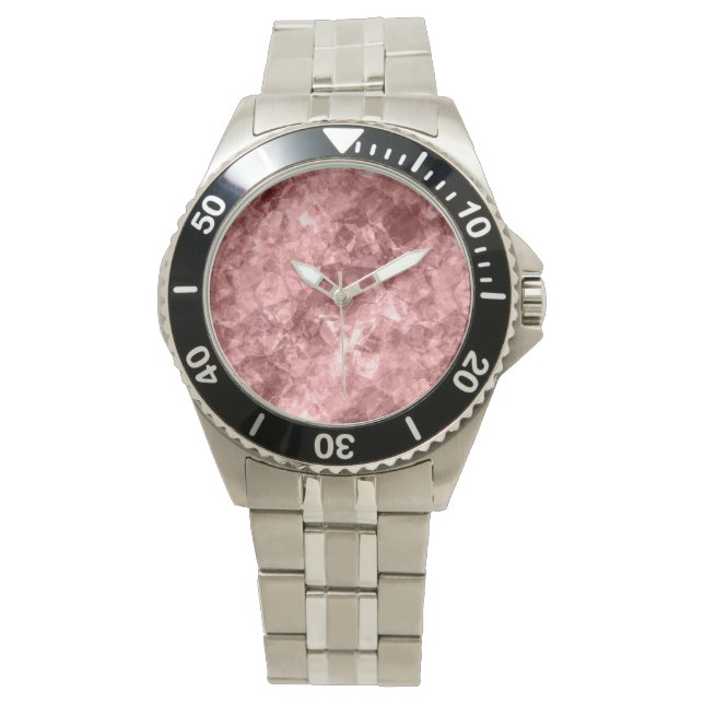 Burgundy Crumpled Texture Horloge (Voorkant)