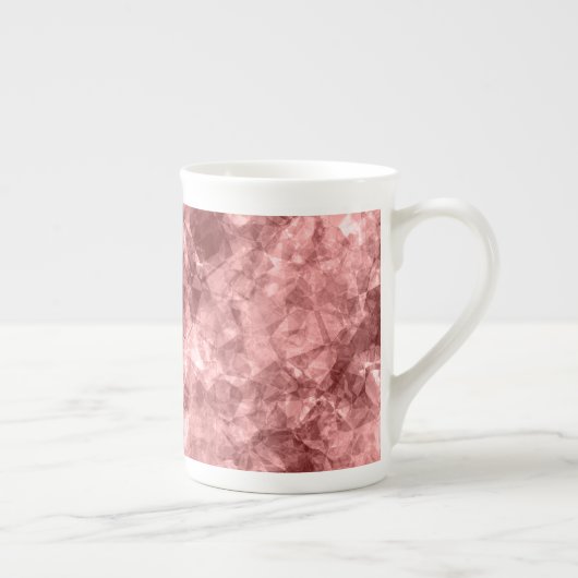 Burgundy Crumpled Texture Porselein Kop (Rechts)