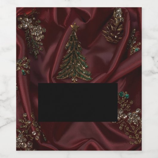 Burgundy Crystal Christmas Tree Wijn Etiket (Enkel label)