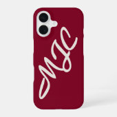 Burgundy Custom Monogram iPhone 16 Hoesje (Achterkant)