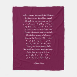 Burgundy Custom Poem Song Lyric Quote  Fleece Deken