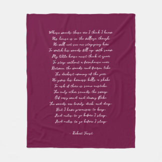 Burgundy Custom Poem Song Lyric Quote  Fleece Deken