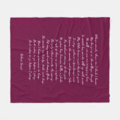 Burgundy Custom Poem Song Lyric Quote Fleece Deken (Voorkant (Horizontaal))