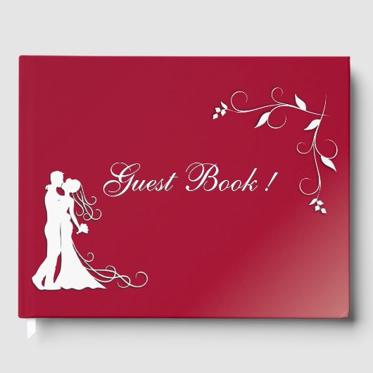 Burgundy Custom Wedding Guest Book Gastenboek (Voorkant)