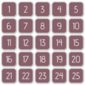 Burgundy Customizable Square Number Stickers (Voorkant)