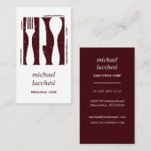Burgundy Cutlery | Restaurants voor cateringproduc Visitekaartje (Voorkant / Achterkant)