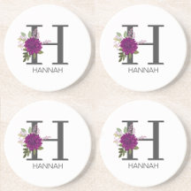 Burgundy Dahlia Bloemalfabet Letter Monogram  