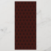 Burgundy Damask Roos Gold Trim WeddenMenu Menu (Achterkant)