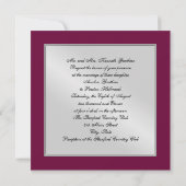 Burgundy Damask Wedding Crest Uitnodiging (Achterkant)