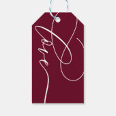 Burgundy Dank Je Simple Cadeaulabel (Achterkant)