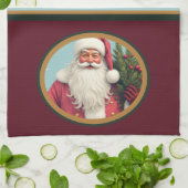 Burgundy dark green and gold theedoek (Gevouwen)