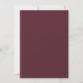 Burgundy Dark Red | Modern minimal maroon Wedding Kaart (Achterkant)