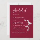 Burgundy deed het Afstuderen Fotouitnodiging Kaart (Voorkant)