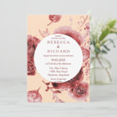 Burgundy Delight Wedding Kaart (Staand voorkant)