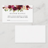 Burgundy Diaper Raffle Card Visitekaartje (Voorkant / Achterkant)