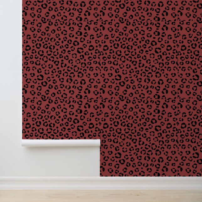 Burgundy Dierenprint Behang (Applicatie)