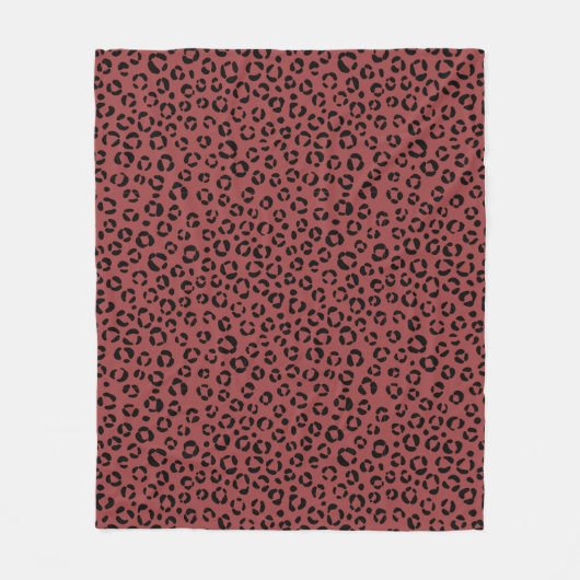 Burgundy Dierprint Fleece Deken (Voorkant)
