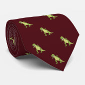 Burgundy Dinosaur Pattern Work, Afstuderen Gift Stropdas (Opgerold)