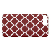 Burgundy DIY BG White Moroccan Quatrefoil #5 Case-Mate iPhone Case (Achterkant (Horizontaal))