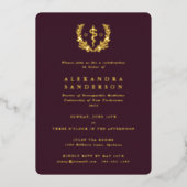 Burgundy Doctor in de osteopathische geneeskunde A Folie Uitnodiging (Voorkant)