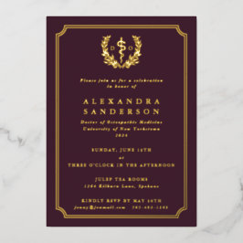 Burgundy Doctor in de osteopathische geneeskunde A Folie Uitnodiging