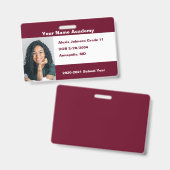 Burgundy doet het zelf aan Homeschool Badge (Voor- en achterkant)