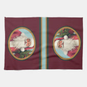 Burgundy donkergroen en goud theedoek (Horizontaal)