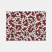 Burgundy Double Scale Leopard Print Fleece Deken (Voorkant (Horizontaal))