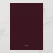 Burgundy Dramatic Floral Wedding Kaart (Achterkant)