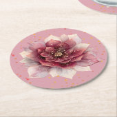 Burgundy Dream Flower Ronde Kartonnen Onderzetter (Gebogen)