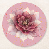 Burgundy Dream Flower Ronde Kartonnen Onderzetter (Voorkant)