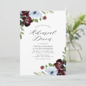 burgundy dusty blue floral reheardiner kaart (Staand voorkant)