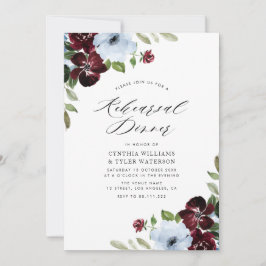 burgundy dusty blue floral reheardiner kaart