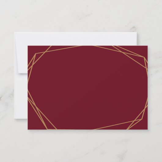 burgundy dusty blue geometric save the date card (Achterkant)