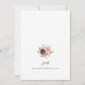 Burgundy & Dusty Blush Pink 5 Floral Kaart (Achterkant)