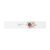 Burgundy & Dusty Blush Pink 5 Floral Uitnodigingen Wikkel (Vlak)