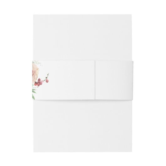 Burgundy & Dusty Blush Pink 5 Floral Uitnodigingen Wikkel (Achterkant Voorbeeld)