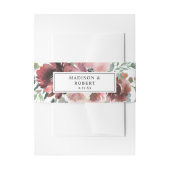 Burgundy & Dusty Blush Pink Floral 3 Uitnodigingen Wikkel (Voorkant Voorbeeld)