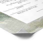 Burgundy Dusty Roos Floral Certificate of Marriage Poster (Hoek)