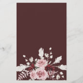 Burgundy Dusty Roos Vrijgezellenfeest Bingo Kaart (Achterkant)