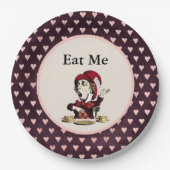 Burgundy Eat me Mad Hatter Alice in Wonderland Papieren Bordje (Voorkant)