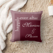 Burgundy Eenvoudig Modern Chique Script Bruiloft Kussen (Deken)