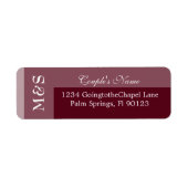 Burgundy Eenvoudig Modern Chique Script Etiket (Voorkant)